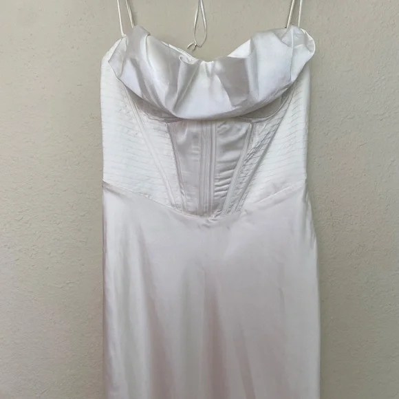 HOUSE OF CB L D-DD Charmaine' Ivory white Corset Maxi midi‎ Dress - Picture 10 of 14